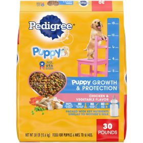 Pedigree Puppy Growth & Protection Chicken & Vegetable Flavor Dry Dog Food, 30 lb